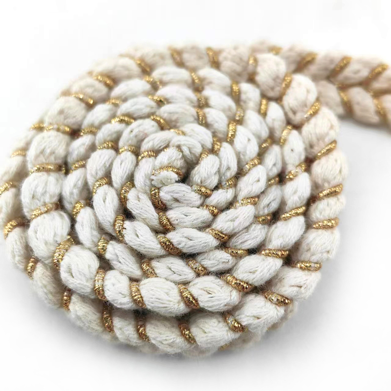 Estilo blanco poliéster algodón oro Gimp trenzado cinta de trenzas cruzadas para ropa de mujer
