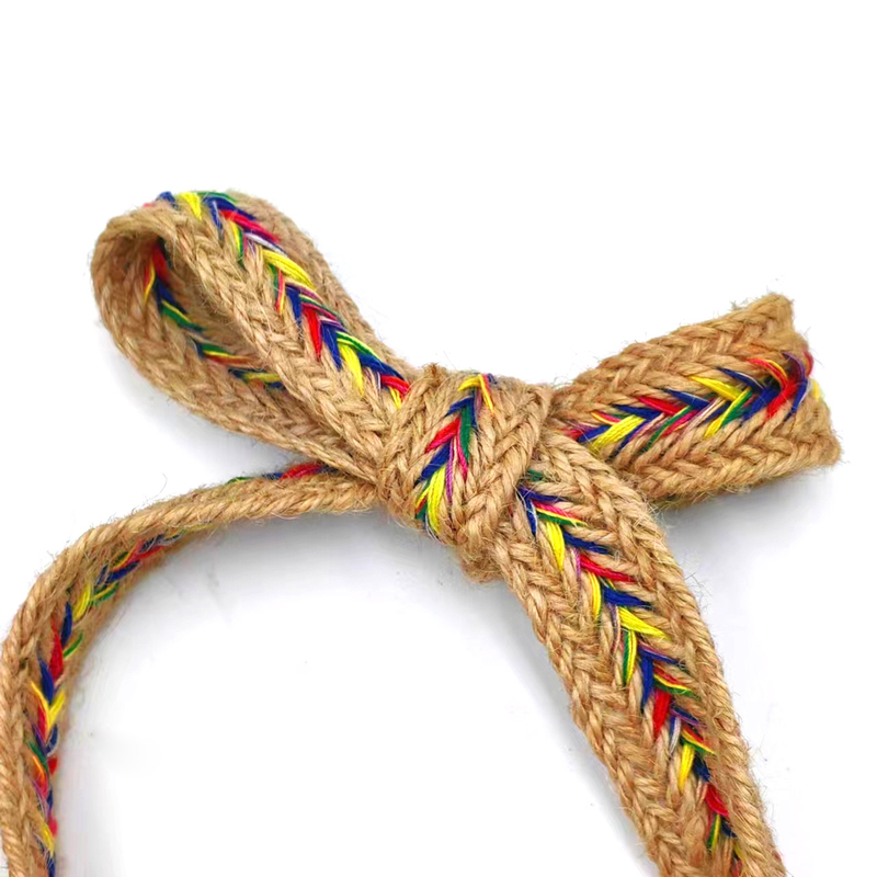 2.5cm de ancho de jute natural de encaje de recorte de cintas torcidas de espina de arenque para artesanía de yute