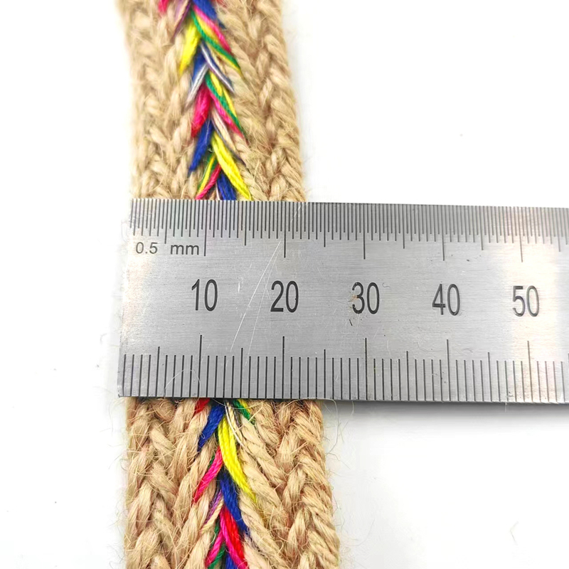 2.5cm de ancho de jute natural de encaje de recorte de cintas torcidas de espina de arenque para artesanía de yute