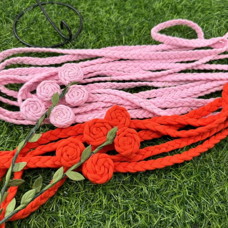 Zapatos y sombreros de cuerda de algodón de tres hilos de colores Accesorios para necesidades de tamaño personalizado