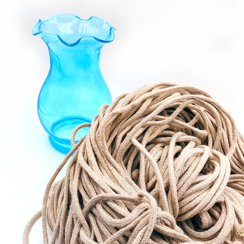 Cuerdas de cáñamo huecas de 5 mm para accesorios de ropa de bricolaje 100% Cuerdas de jute trenzadas con telas de cáñamo