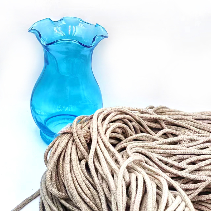 Cuerdas de cáñamo huecas de 5 mm para accesorios de ropa de bricolaje 100% Cuerdas de jute trenzadas con telas de cáñamo