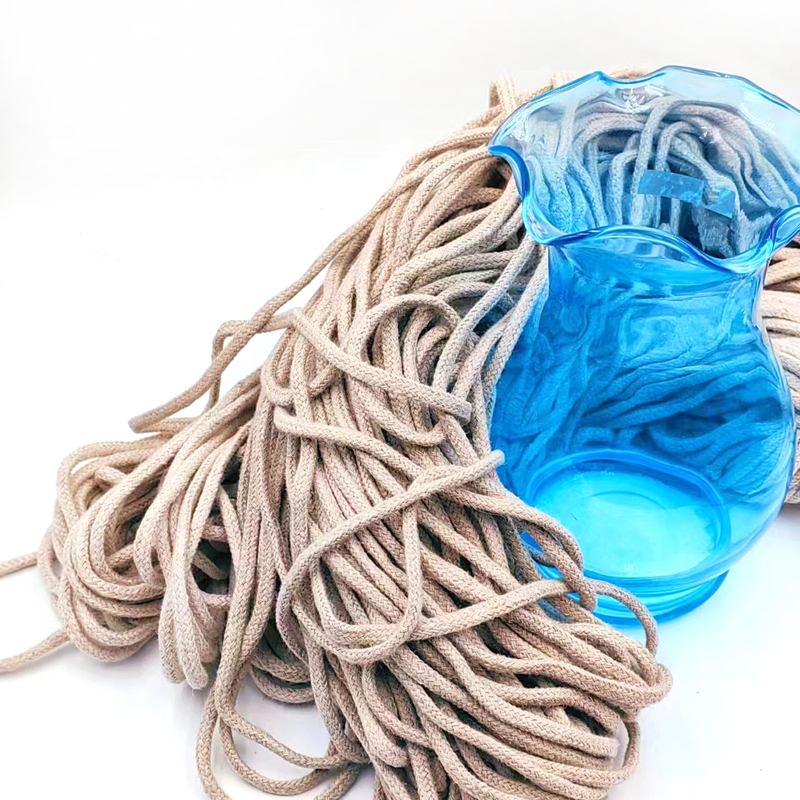 Cuerdas de cáñamo huecas de 5 mm para accesorios de ropa de bricolaje 100% Cuerdas de jute trenzadas con telas de cáñamo