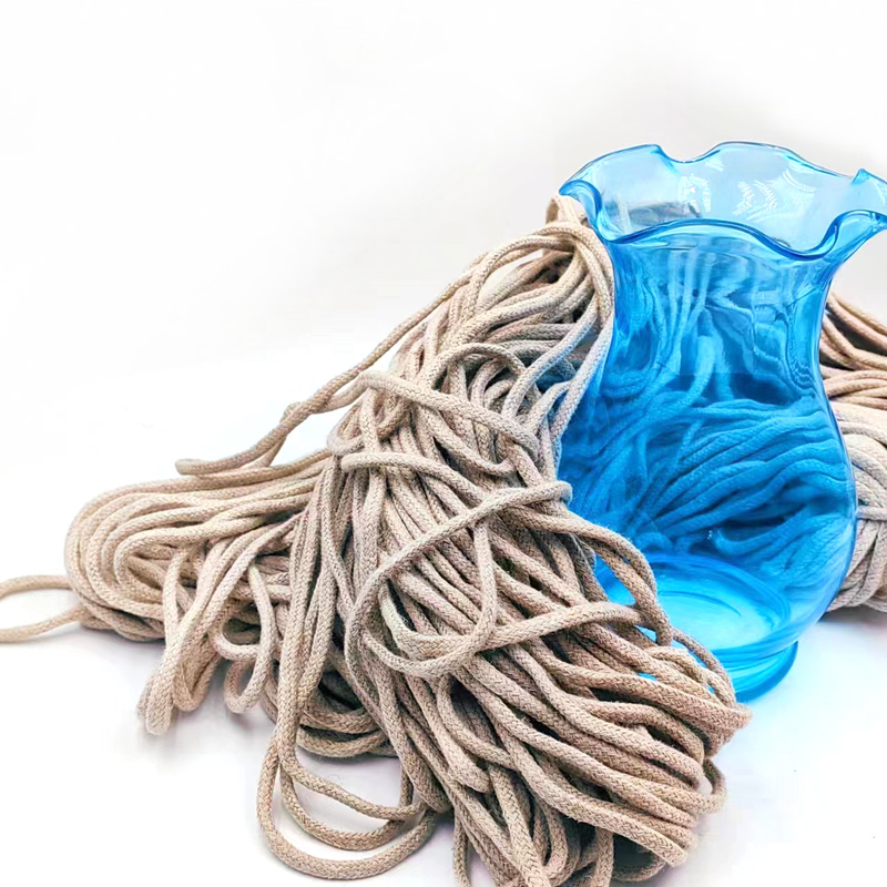 Cuerdas de cáñamo huecas de 5 mm para accesorios de ropa de bricolaje 100% Cuerdas de jute trenzadas con telas de cáñamo