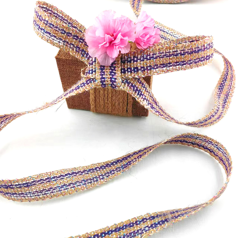 Tejido de jute de 25 mm para la decoración de las fiestas de Navidad 100% de tejido de jute