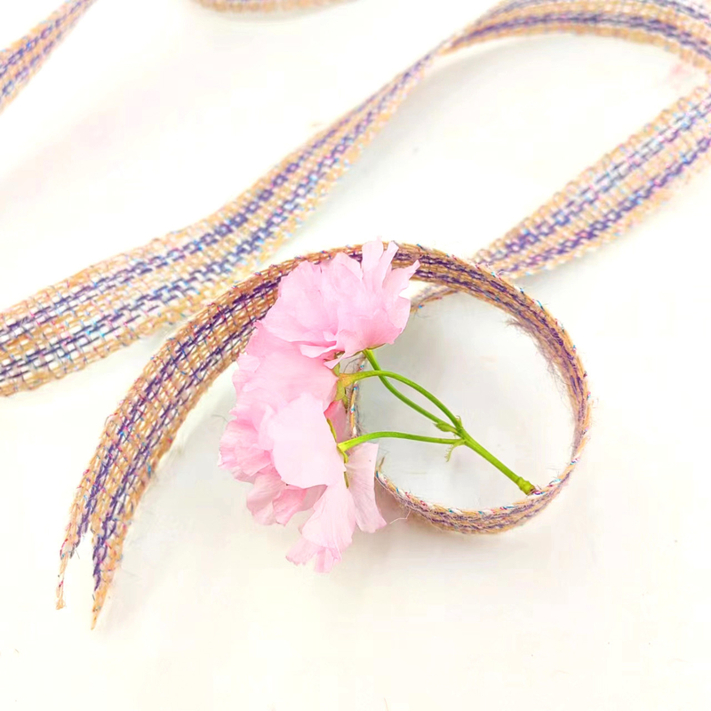 Tejido de jute de 25 mm para la decoración de las fiestas de Navidad 100% de tejido de jute