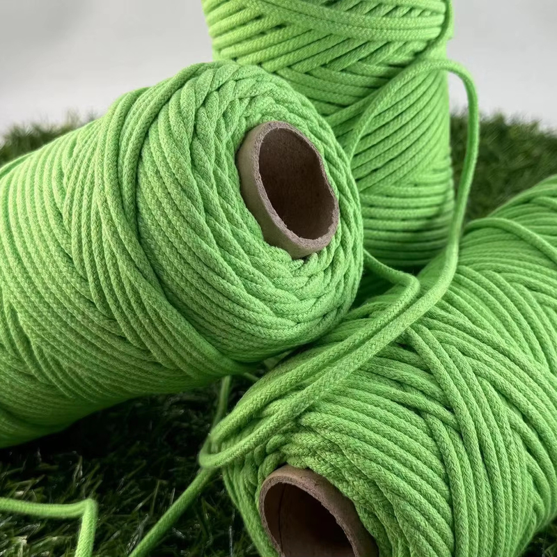 Diámetro y longitud personalizables de algodón de unión de cuerda de algodón tejido para el color verde punto