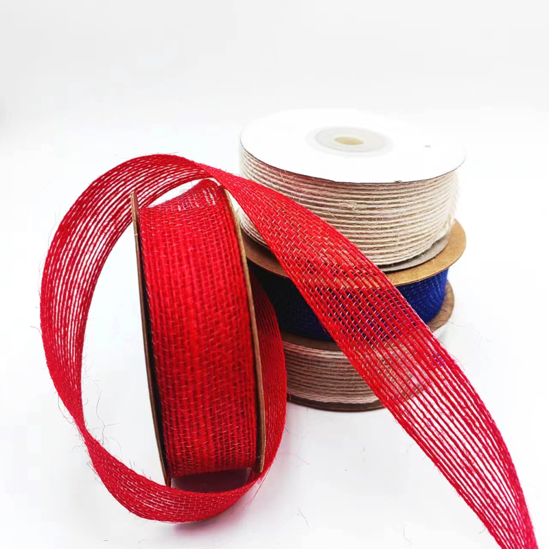 Jute Webbing Paste regalo de embalaje cinta de arco con 7 días de pedido de muestra tiempo de entrega de apoyo