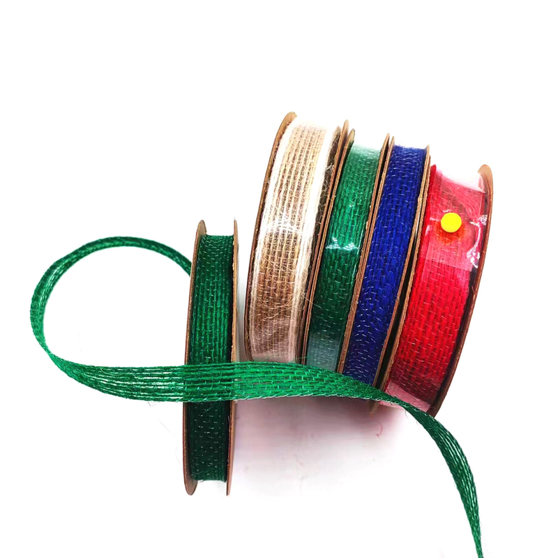 Jute Webbing Paste regalo de embalaje cinta de arco con 7 días de pedido de muestra tiempo de entrega de apoyo