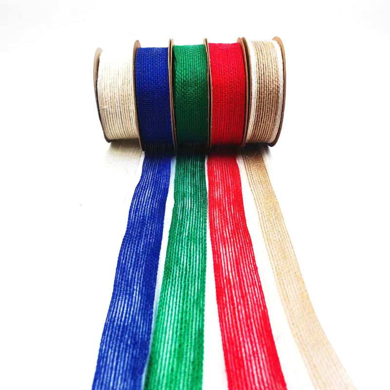Jute Webbing Paste regalo de embalaje cinta de arco con 7 días de pedido de muestra tiempo de entrega de apoyo