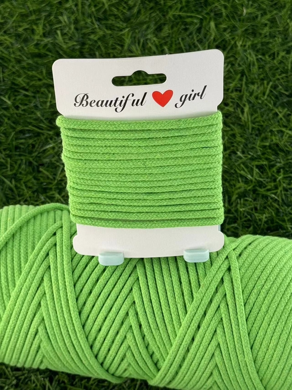 Cordones Directos 30 años de experiencia Cordón trenzado de algodón verde para ropa y accesorios