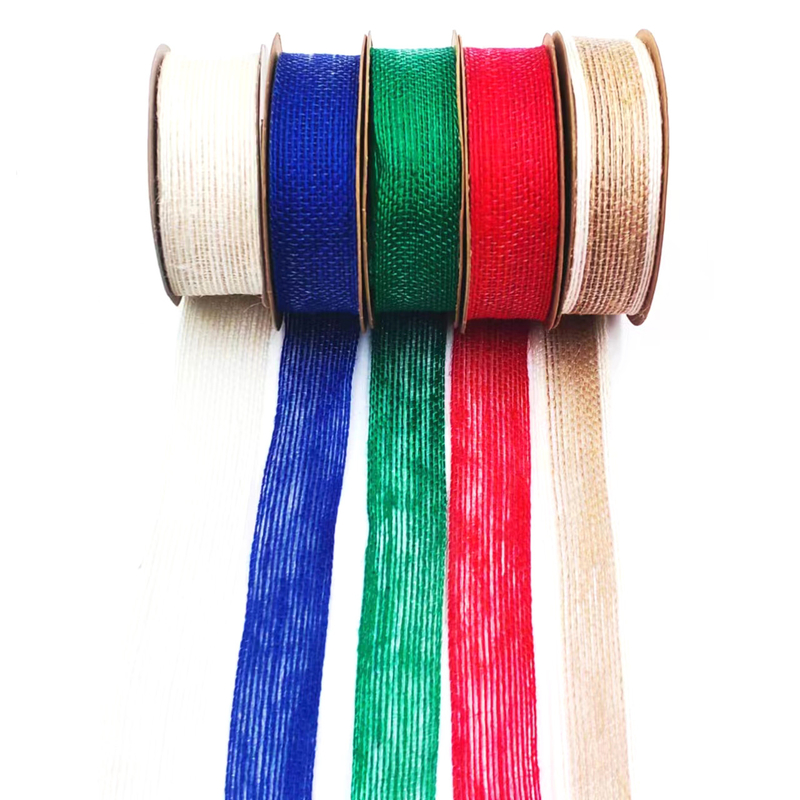 Revestido con 0,8 mm Pequeño paquete 90% de yute 10% de poliéster de yute para correa de bolsas de colores