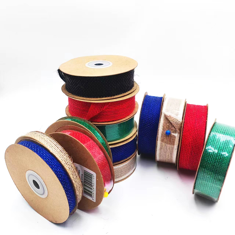 Revestido con 0,8 mm Pequeño paquete 90% de yute 10% de poliéster de yute para correa de bolsas de colores
