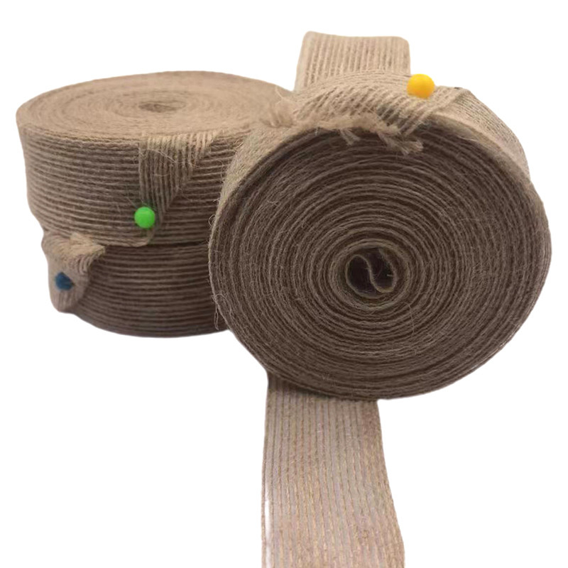 3cm de tejido de yute natural cinta de regalo de boda decoración cinta trenzada línea de pesca