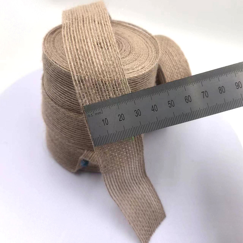 3cm de tejido de yute natural cinta de regalo de boda decoración cinta trenzada línea de pesca
