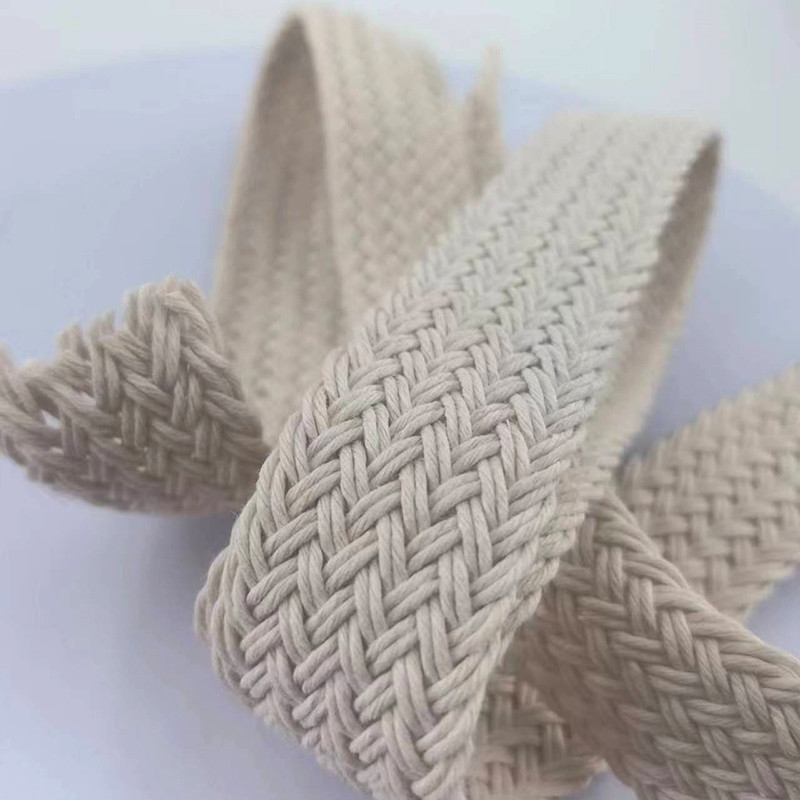 Cinturón de cordón de cera sostenible Bolsa de rollo de ropa tejida cinta de cinta para la personalización de bolsas