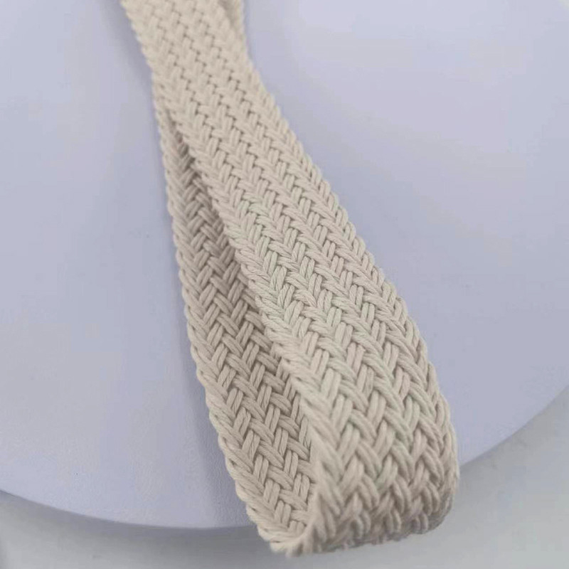 Cinturón de cordón de cera sostenible Bolsa de rollo de ropa tejida cinta de cinta para la personalización de bolsas