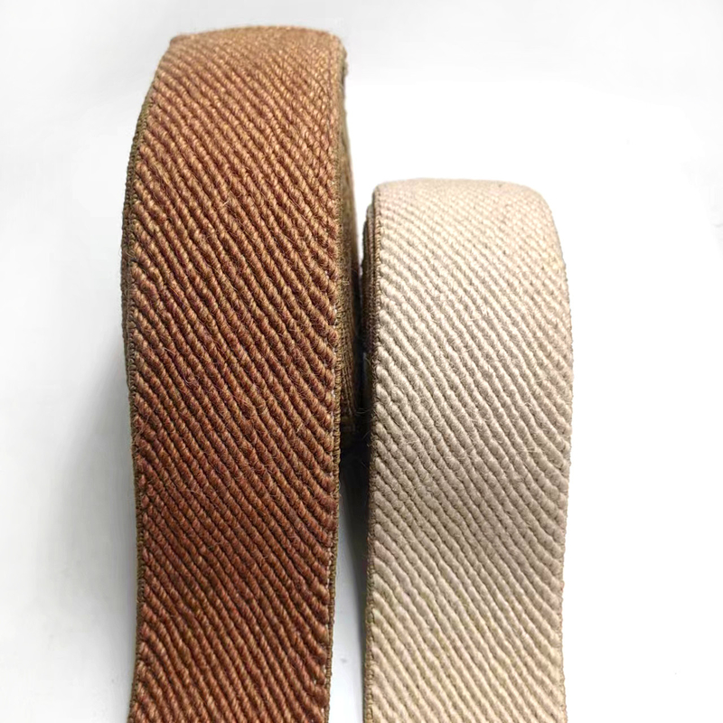 50% de yute 40% de látex 10% de poliéster Twill Tejido elástico para material de calzado sostenible