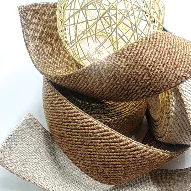 50% de yute 40% de látex 10% de poliéster Twill Tejido elástico para material de calzado sostenible