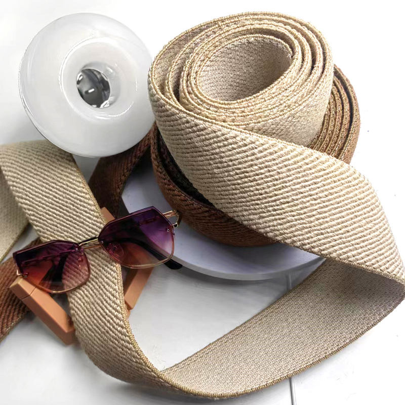 50% de yute 40% de látex 10% de poliéster Twill Tejido elástico para material de calzado sostenible