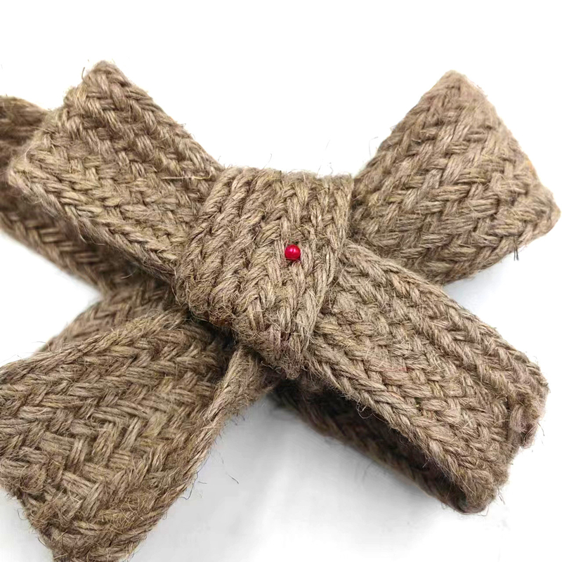 Cinturón trenzado de cáñamo de 4 cm de ancho Cinturones de yute para Diy Decoración de embalaje de regalo hecha a mano
