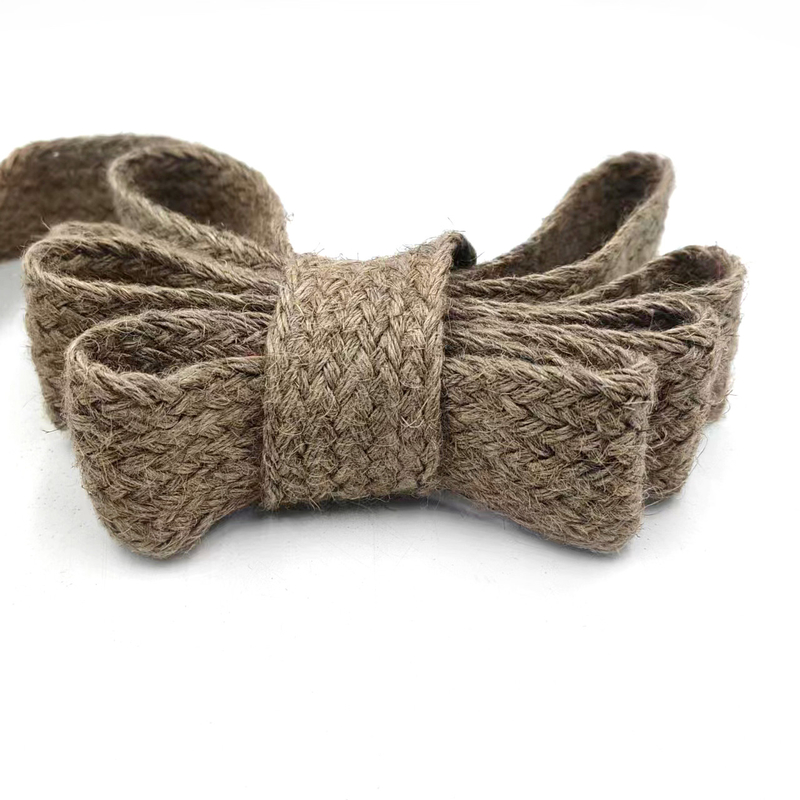 Cinturón trenzado de cáñamo de 4 cm de ancho Cinturones de yute para Diy Decoración de embalaje de regalo hecha a mano