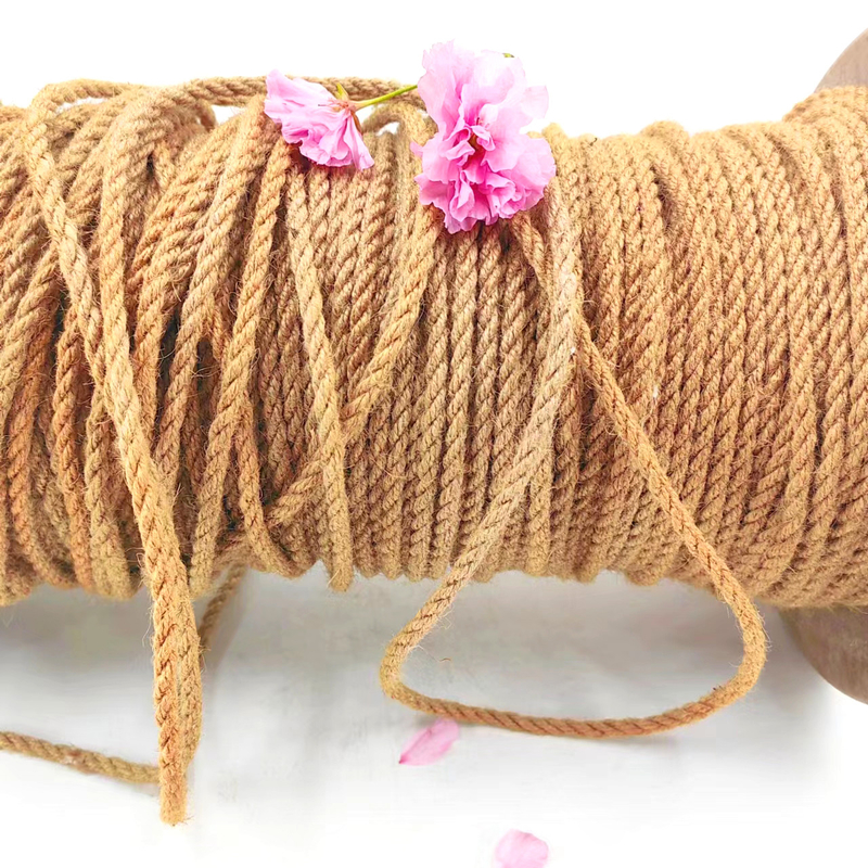 Cuerdas de cáñamo de yute natural de 4 mm de diámetro para decoración DIY Artesanías hechas a mano y embalaje de regalos