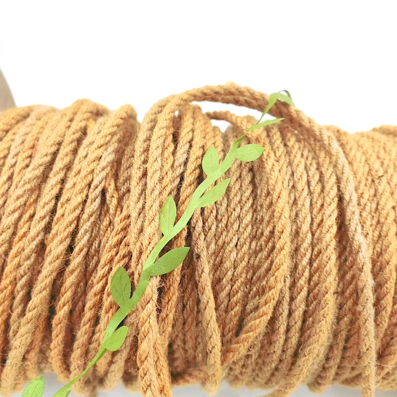 Cuerdas de cáñamo de yute natural de 4 mm de diámetro para decoración DIY Artesanías hechas a mano y embalaje de regalos
