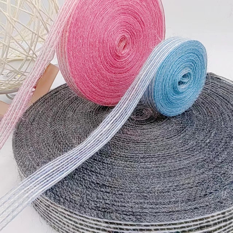 7 días de pedido de muestra Tiempo de entrega Cinta de yute de colores con logotipo para la pesca sostenible