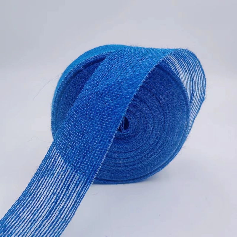 Apoyo 7 días Muestra de pedido Tiempo de entrega 4cm cinta de yute azul para la decoración de la caja de regalos