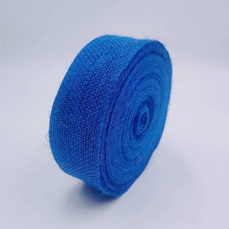 Apoyo 7 días Muestra de pedido Tiempo de entrega 4cm cinta de yute azul para la decoración de la caja de regalos