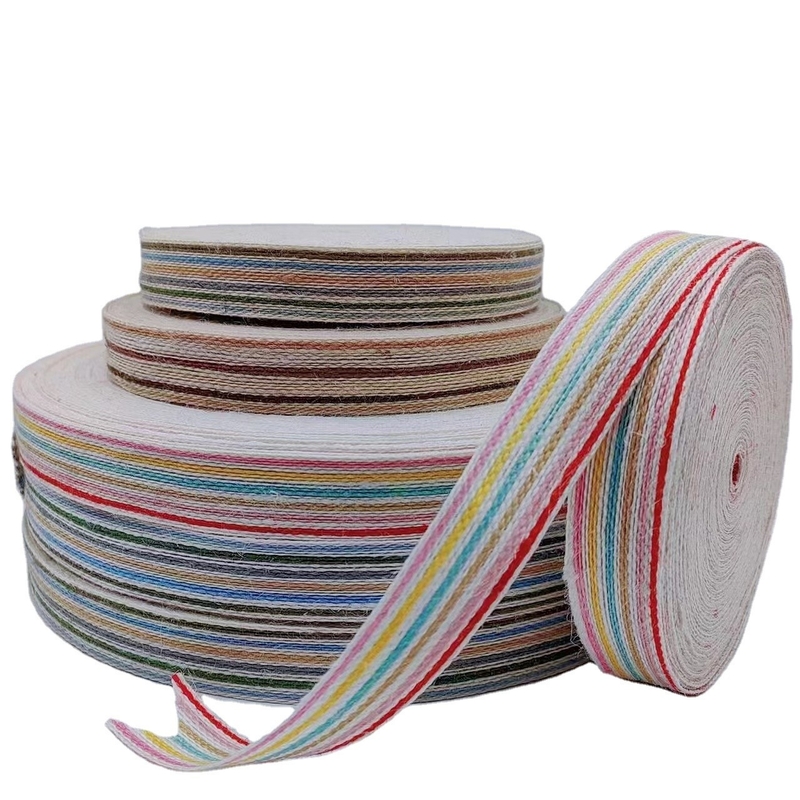 Caja de regalo de cinta de yute colorida Embalaje Tejido ecológico para la decoración de Navidad