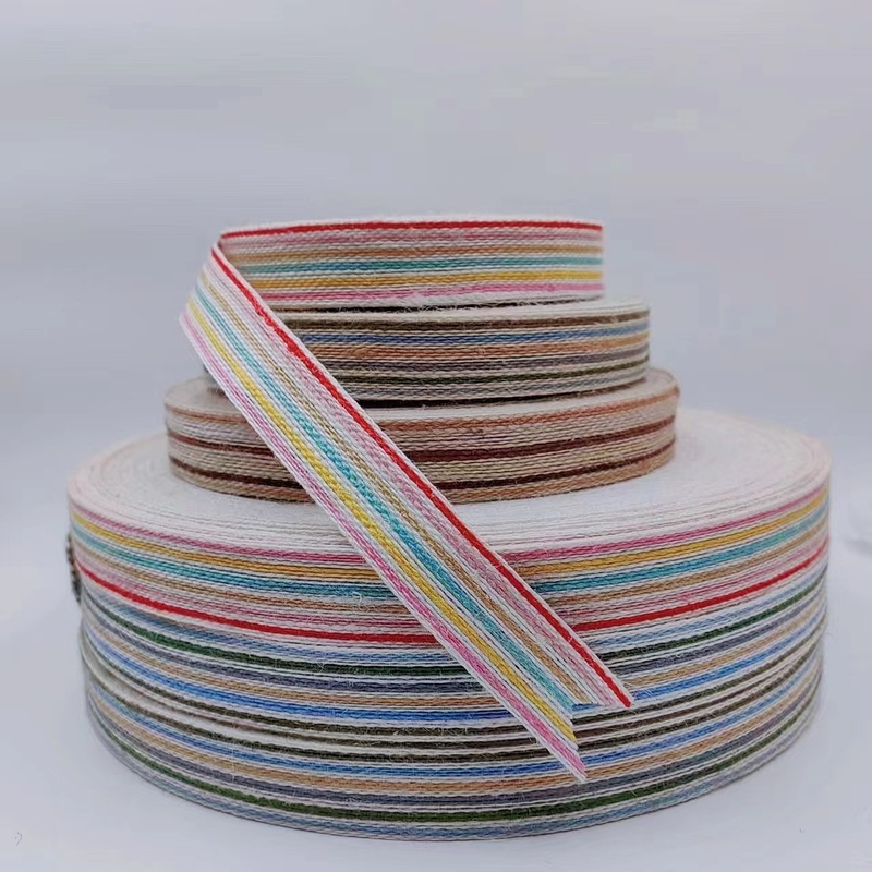 Caja de regalo de cinta de yute colorida Embalaje Tejido ecológico para la decoración de Navidad
