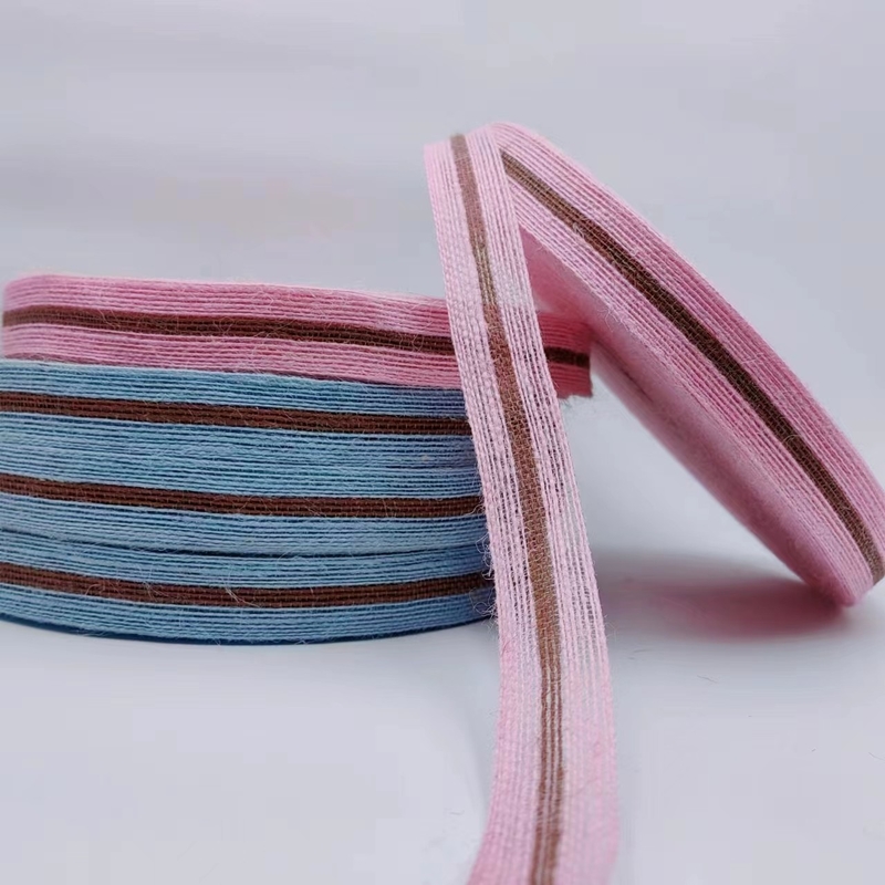 Tela de cinta de yute de tamaño personalizado de 3 cm para embalajes de regalos coloridos sostenibles