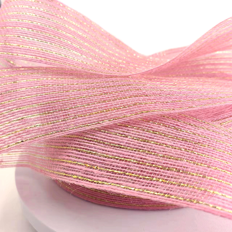 Cinta de yute rosa Jute Burlap Rolls para el embalaje de regalos Decoración de la boda de Navidad 2.6 pulgadas