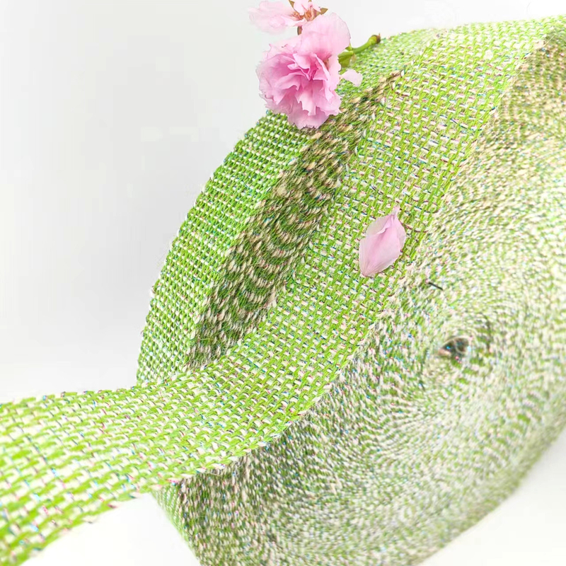Exquisite Deco Green Webbing 100% Jute 1.5 pulgadas cinta de yute para el tejido y el embalaje