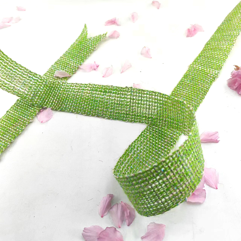 Exquisite Deco Green Webbing 100% Jute 1.5 pulgadas cinta de yute para el tejido y el embalaje