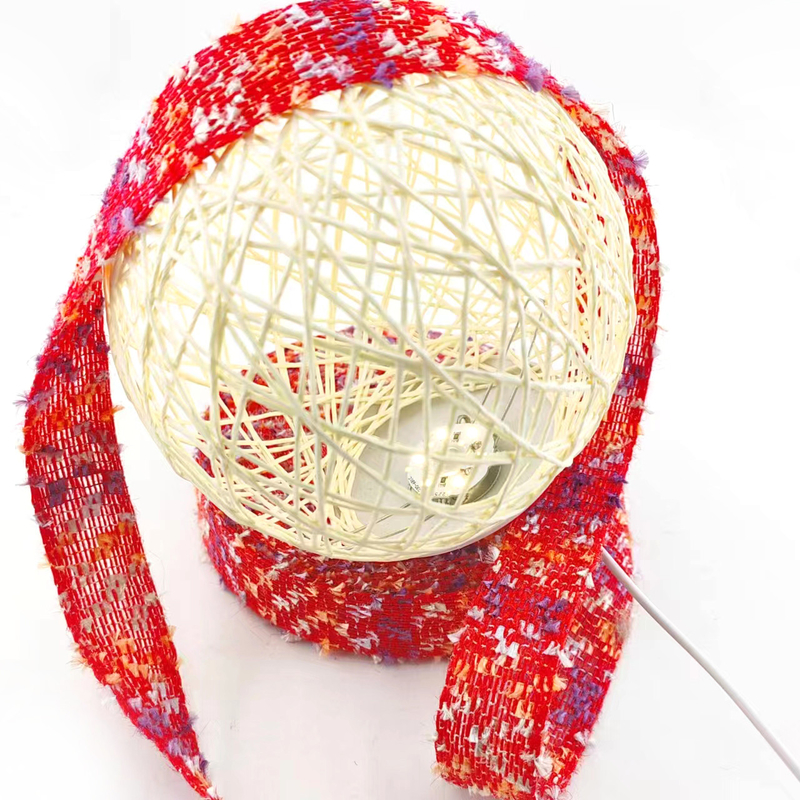 Cinturón de tejido de burlap de yute rojo de cuerda trenzada para decoraciones de bodas y fiestas