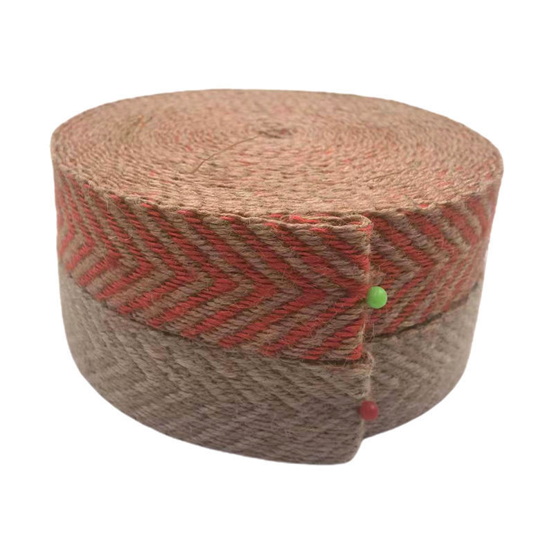 Ecológico 4 cm de ancho 2,5 mm de grosor Jute Webbing Herringbone Webbing borde para el calzado