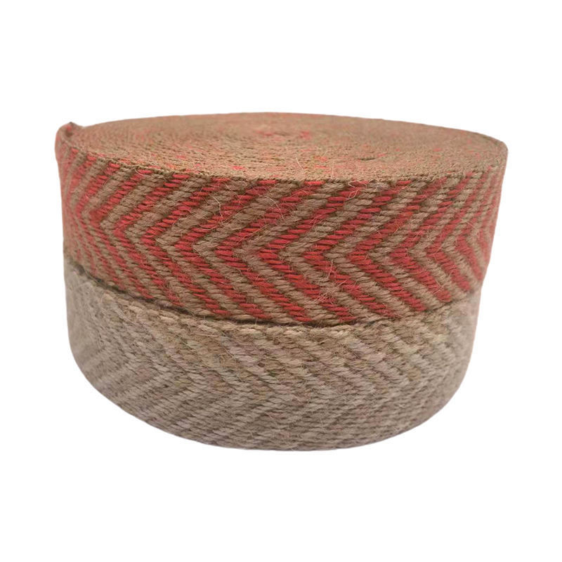 Ecológico 4 cm de ancho 2,5 mm de grosor Jute Webbing Herringbone Webbing borde para el calzado