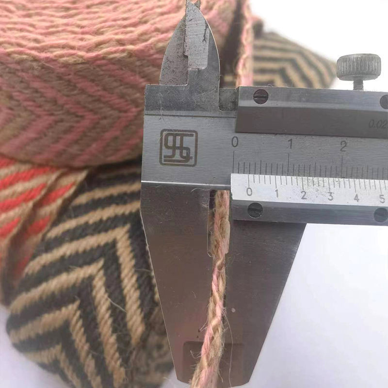 Ecológico 4 cm de ancho 2,5 mm de grosor Jute Webbing Herringbone Webbing borde para el calzado