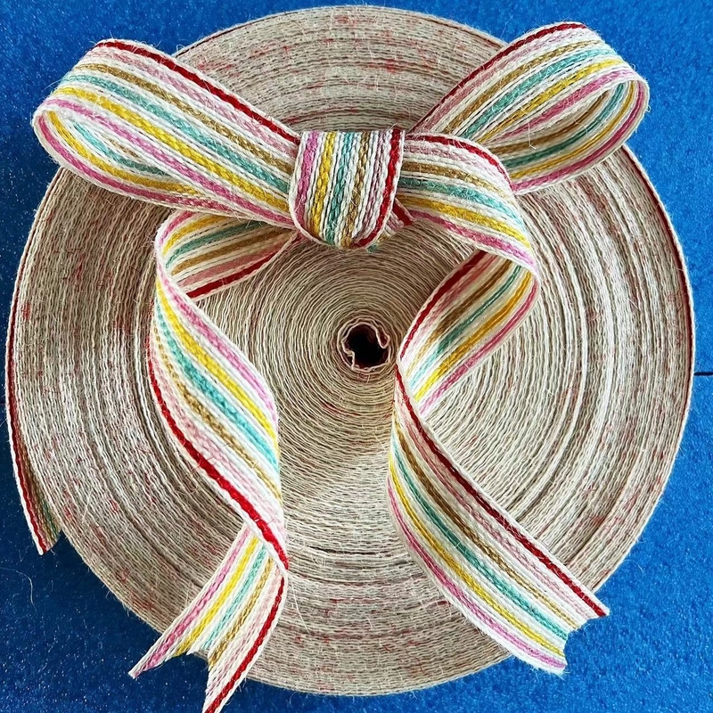 Ancho de la cinta de cáñamo de siete colores Ancho personalizado para personalizar y multipropósito