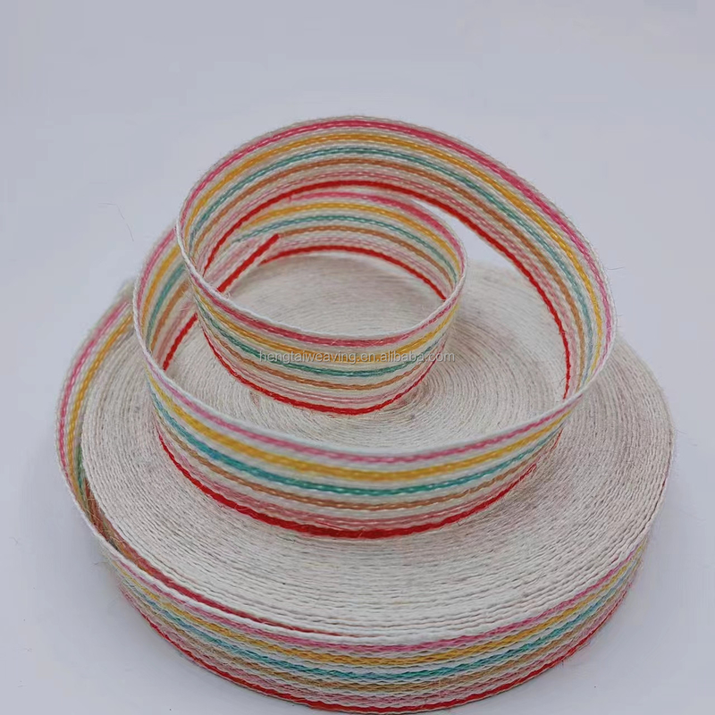 Ancho de la cinta de cáñamo de siete colores Ancho personalizado para personalizar y multipropósito