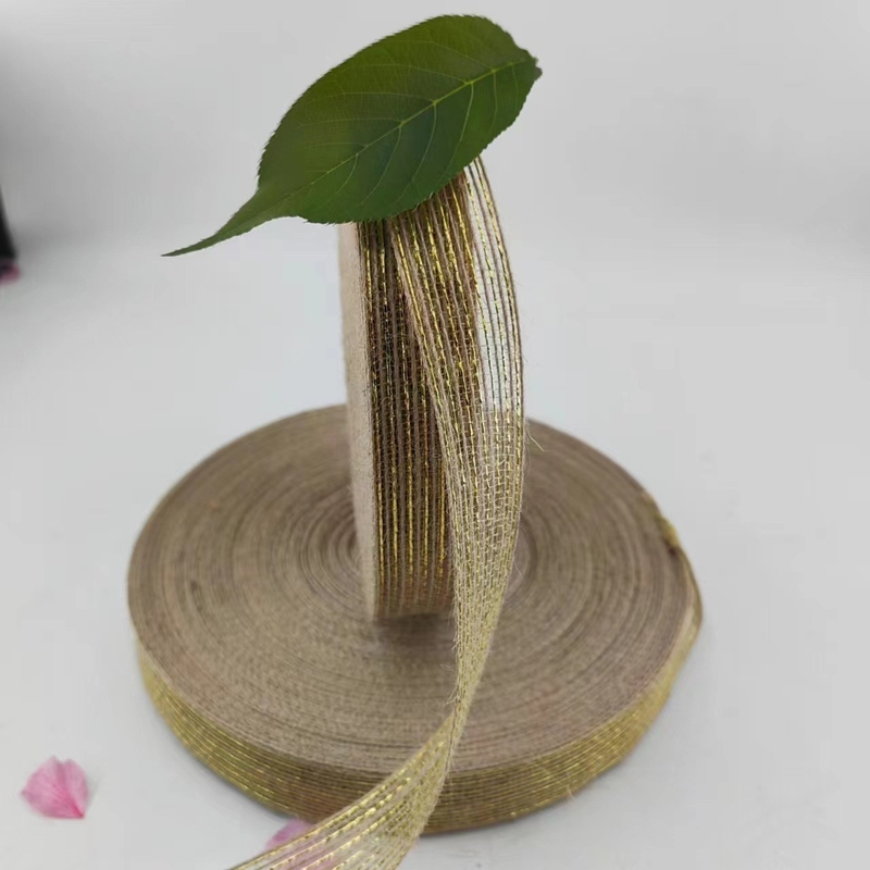 Cinturón de yute de bricolaje con cinta de seda de pescado de jute de cáñamo de 25 mm estilo simple