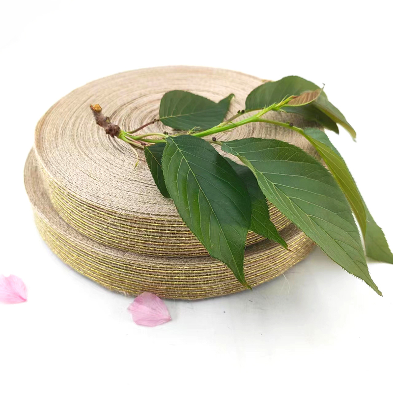 Cinturón de yute de bricolaje con cinta de seda de pescado de jute de cáñamo de 25 mm estilo simple