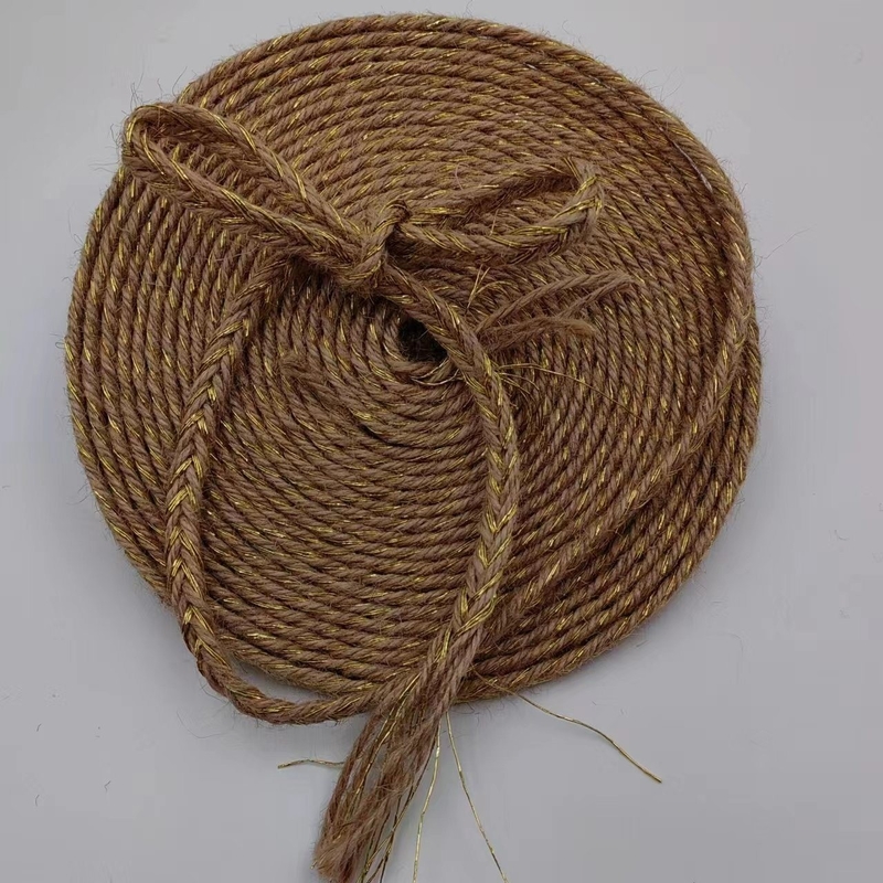 Materiales de diseño ecológicos Ancho A medida Color dorado trenzado Jute Trenzas y hojas