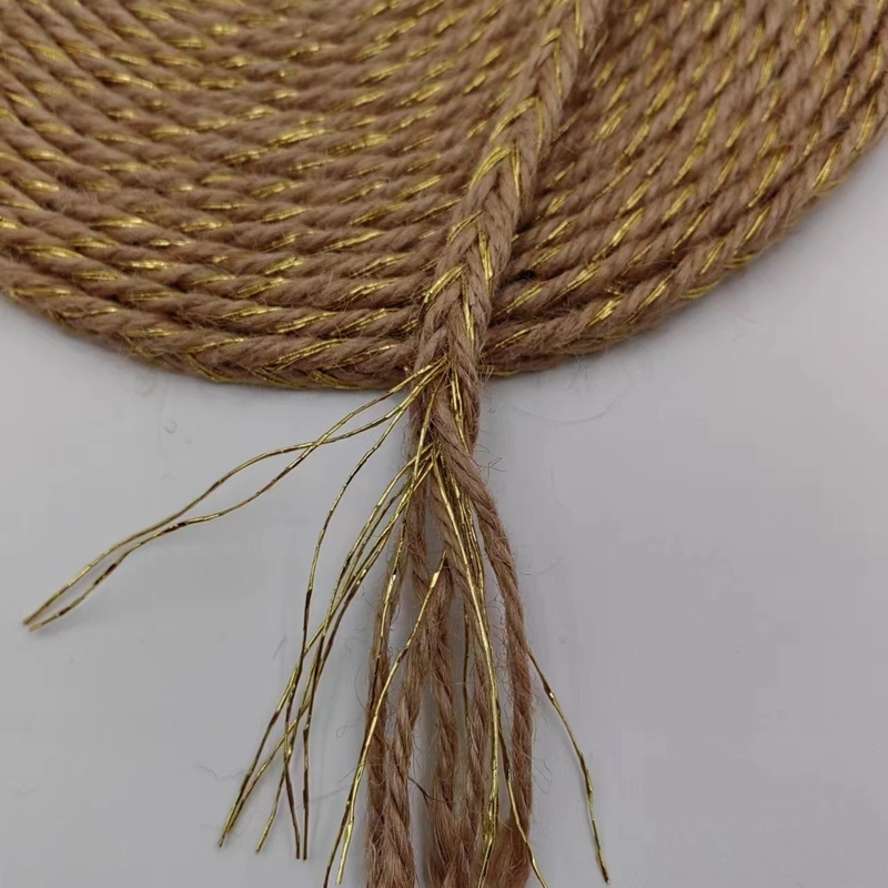 Materiales de diseño ecológicos Ancho A medida Color dorado trenzado Jute Trenzas y hojas
