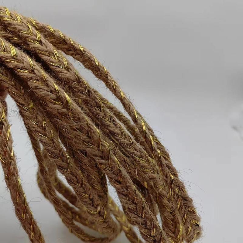 Materiales de diseño ecológicos Ancho A medida Color dorado trenzado Jute Trenzas y hojas