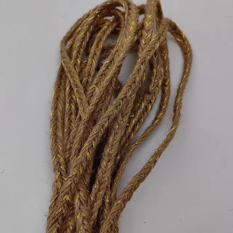 Materiales de diseño ecológicos Ancho A medida Color dorado trenzado Jute Trenzas y hojas